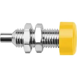 4 mm socket, solder connection, mounting Ø 6 mm, yellow, BU 403 NI / GE