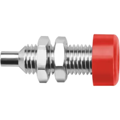 4 mm socket, solder connection, mounting Ø 6 mm, red, BU 403 NI / RT - 1