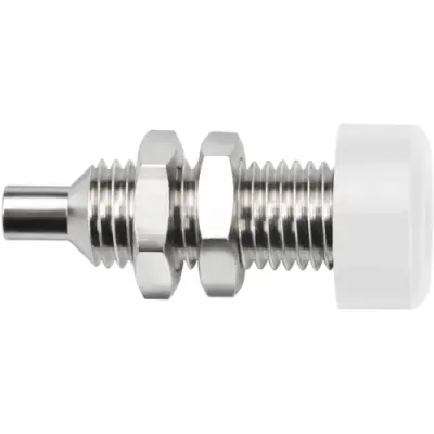 4 mm socket, solder connection, mounting Ø 6 mm, white, BU 403 NI / WS - 1