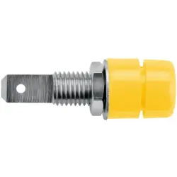 4 mm socket, flat plug connection, mounting Ø 7 mm, yellow, IBU 5568 NI / GE