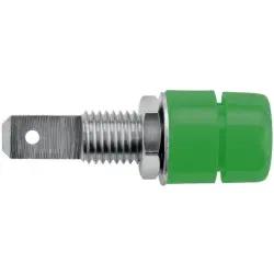 4 mm socket, flat plug connection, mounting Ø 7 mm, green, IBU 5568 NI / GN