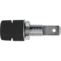 4 mm socket, flat plug connection, mounting Ø 7 mm, black, IBU 5568 NI / SW