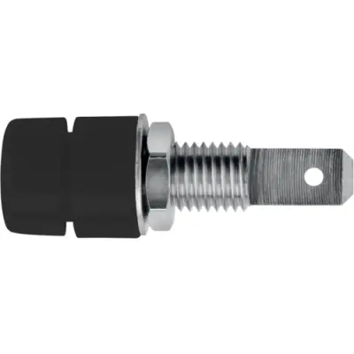 4 mm socket, flat plug connection, mounting Ø 7 mm, black, IBU 5568 NI / SW - 1