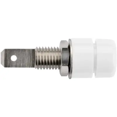 4 mm socket, flat plug connection, mounting Ø 7 mm, white, IBU 5568 NI / WS - 1