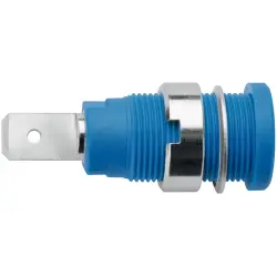 4 mm socket, flat plug connection, mounting Ø 12.2 mm, CAT III, blue, SEB 6452 NI / BL