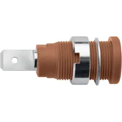 4 mm socket, flat plug connection, mounting Ø 12.2 mm, CAT III, brown, SEB 6452 NI / BR