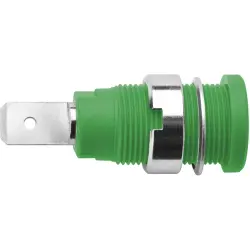 4 mm socket, flat plug connection, mounting Ø 12.2 mm, CAT III, green, SEB 6452 NI / GN