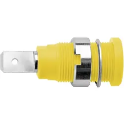 4 mm socket, flat plug connection, mounting Ø 12.2 mm, CAT III, yellow/green, SEB 6452 NI / GNGE