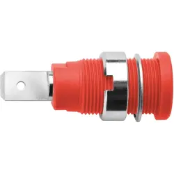 4 mm socket, flat plug connection, mounting Ø 12.2 mm, CAT III, red, SEB 6452 NI / RT