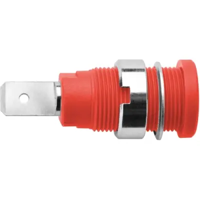 4 mm socket, flat plug connection, mounting Ø 12.2 mm, CAT III, red, SEB 6452 NI / RT - 1