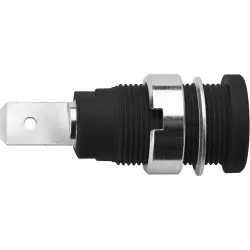 4 mm socket, flat plug connection, mounting Ø 12.2 mm, CAT III, black, SEB 6452 NI / SW