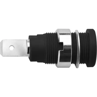 4 mm socket, flat plug connection, mounting Ø 12.2 mm, CAT III, black, SEB 6452 NI / SW - 1