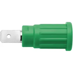 4 mm socket, flat plug connection, mounting Ø 12.2 mm, CAT III, green, SEPB 6453 NI / GN