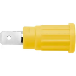 4 mm socket, flat plug connection, mounting Ø 12.2 mm, CAT III, yellow/green, SEPB 6453 NI / GNGE