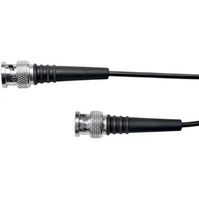 Coaxial cable, BNC plug (straight) to BNC plug (straight), 50 Ω, RG-58C/U, grommet black, 2 m, KO 88-58 / 200 / SW - 1