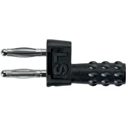 Jumper, pitch 5.08 mm, 33 VAC/70 VDC, 70 V, 12 A, nickel-plated, black, KURZ 5741 / 5.08-2 IG MB NI / SW