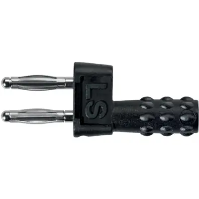 Jumper, pitch 5.08 mm, 33 VAC/70 VDC, 70 V, 12 A, nickel-plated, black, KURZ 5741 / 5.08-2 IG MB NI / SW - 1