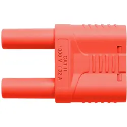 Jumper, pitch 19 mm, 1000 VAC/VDC, 1 kV, 32 A, nickel-plated, red, SKURZ 6100 / 19-4 IG 2MB NI / RT