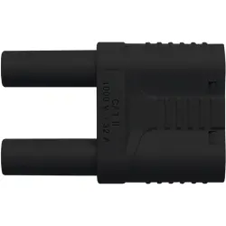 Jumper, pitch 19 mm, 1000 VAC/VDC, 1 kV, 32 A, nickel-plated, black, SKURZ 6100 / 19-4 IG 2MB NI / SW