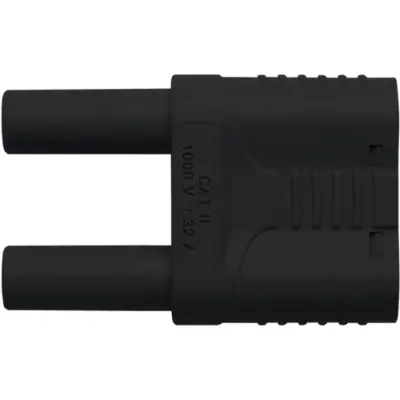 Jumper, pitch 19 mm, 1000 VAC/VDC, 1 kV, 32 A, nickel-plated, black, SKURZ 6100 / 19-4 IG 2MB NI / SW - 1