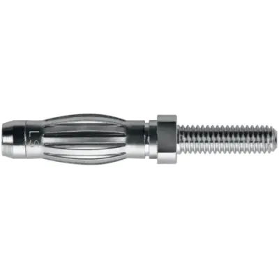 4 mm plug, screw connection, mounting Ø 4 mm, silver, FK 1199 NI - 1