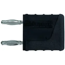 Jumper, pitch 10 mm, 33 VAC/70 VDC, 70 V, 12 A, nickel-plated, black, KURZ 10-2 IG MB NI / SW