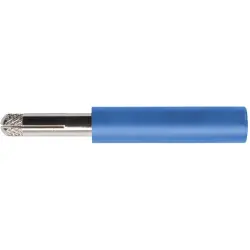 Screw-clamping adapter, 4 mm plug, spreadable to 4 mm socket, blue, CAT II, A 2116 NI / BL