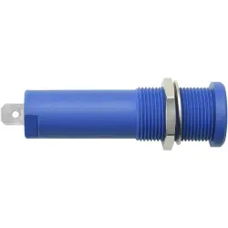 4 mm socket, flat plug connection, mounting Ø 12.2 mm, CAT IV, blue, HSEB 3125 L NI / BL