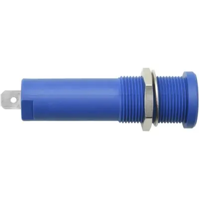 4 mm socket, flat plug connection, mounting Ø 12.2 mm, CAT IV, blue, HSEB 3125 L NI / BL - 1
