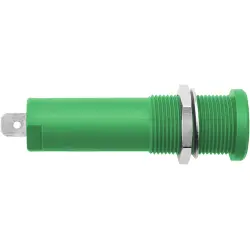 4 mm socket, flat plug connection, mounting Ø 12.2 mm, CAT IV, green, HSEB 3125 L NI / GN