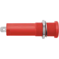 4 mm socket, flat plug connection, mounting Ø 12.2 mm, CAT IV, red, HSEB 3125 L NI / RT