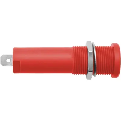 4 mm socket, flat plug connection, mounting Ø 12.2 mm, CAT IV, red, HSEB 3125 L NI / RT - 1
