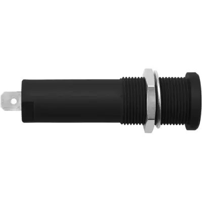 4 mm socket, flat plug connection, mounting Ø 12.2 mm, CAT IV, black, HSEB 3125 L NI / SW - 1