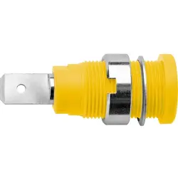 4 mm socket, flat plug connection, mounting Ø 12.2 mm, CAT III, yellow, SEB 7080 NI / GE
