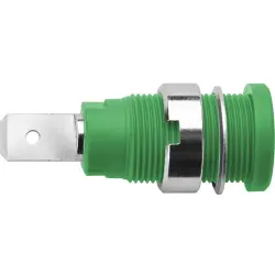 4 mm socket, flat plug connection, mounting Ø 12.2 mm, CAT III, green, SEB 7080 NI / GN