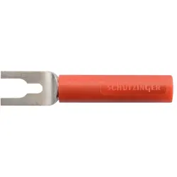 Adapter, cable lug 2.1-4.2 mm to 4 mm socket, yellow, CAT II, LB 4-KS NI / 9 / GE