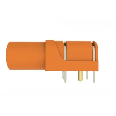 4 mm panel socket, PCB connection, CAT III, brown, SWEB 8094 AU / BR - 1