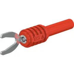 Adapter, cable lug 8.2 mm to 4 mm socket, red, CAT II, 66.9126-22