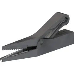 Alligator clip, black, max. 9.5 mm, L 62 mm, socket 4 mm, 64.9209-21