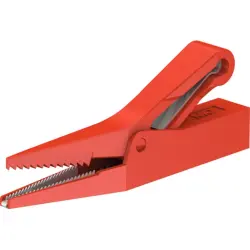 Alligator clip, red, max. 9.5 mm, L 62 mm, socket 4 mm, 64.9209-22