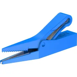 Alligator clip, blue, max. 9.5 mm, L 62 mm, socket 4 mm, 64.9209-23