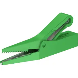 Alligator clip, green, max. 9.5 mm, L 62 mm, socket 4 mm, 64.9209-25