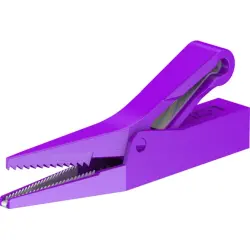 Alligator clip, purple, max. 9.5 mm, L 62 mm, socket 4 mm, 64.9209-26