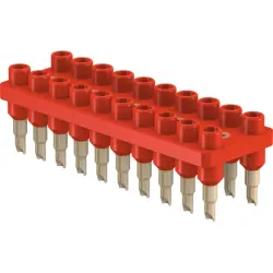 4.5 mm socket header, solder connection, red, 63.9358-22