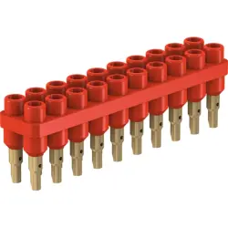 4.5 mm socket header, solder connection, red, 63.9356-22