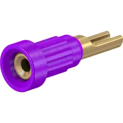 1 mm socket, solder connection, mounting Ø 2.7 mm, purple, 23.1010-26