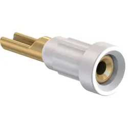 1 mm socket, solder connection, mounting Ø 2.7 mm, white, 23.1010-29