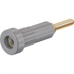 2 mm socket, round plug connection, mounting Ø 4.9 mm, gray, 23.1012-28