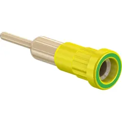 4 mm socket, round plug connection, mounting Ø 6.8 mm, yellow/green, 23.1014-20