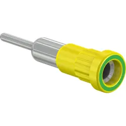 4 mm socket, round plug connection, mounting Ø 6.8 mm, yellow/green, 49.7077-20